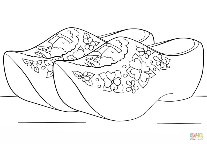 Башмачки раскраска