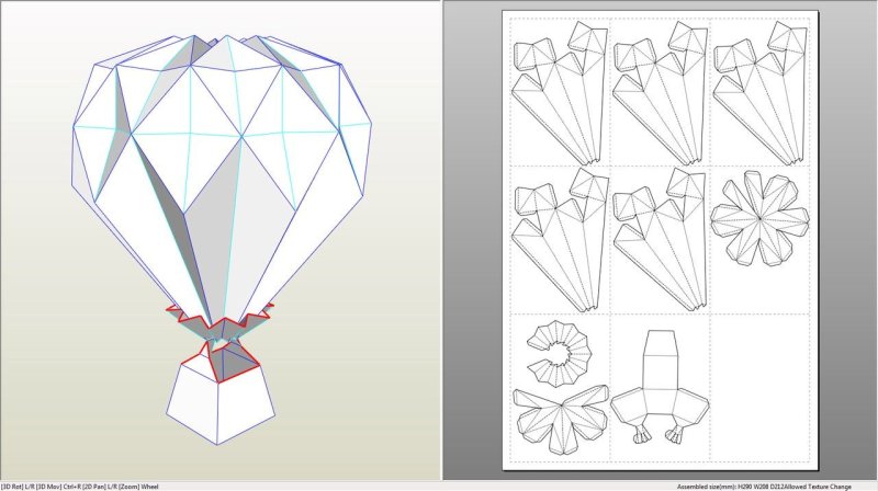 Паперкрафт Кристалл развертка