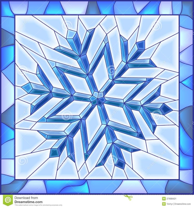 Снежинки для витража