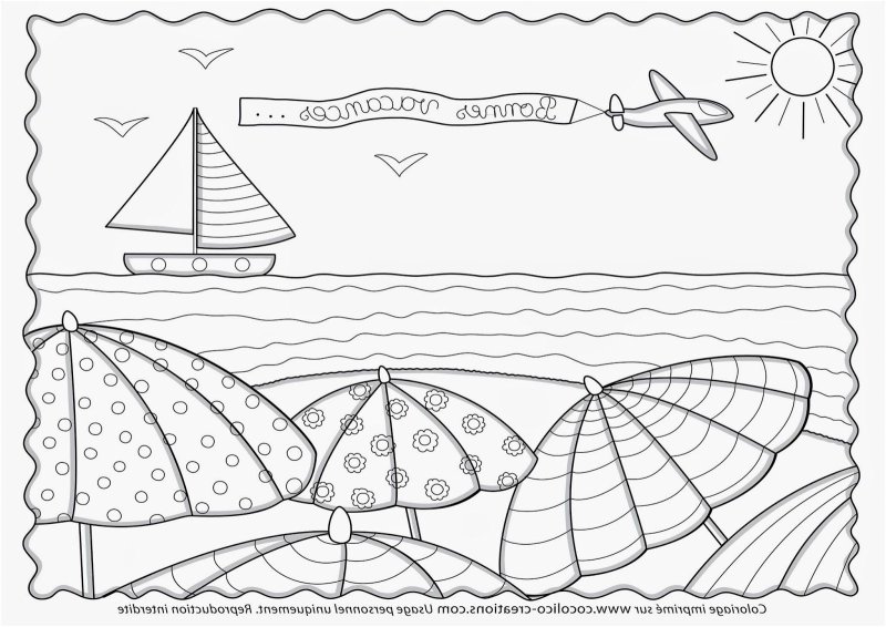 Морской пейзаж раскраска