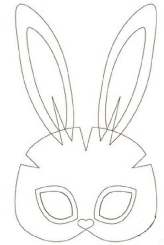 Маска зайчика трафарет