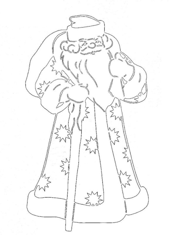 Дед Мороз раскраска для детей