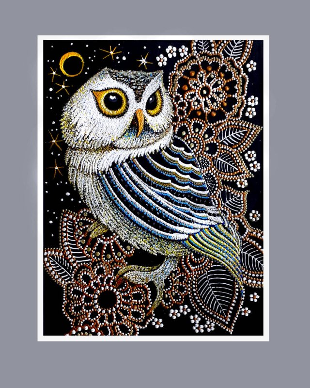 Точечная роспись Сова
