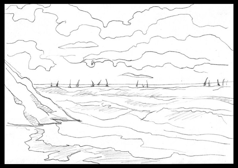 Морской пейзаж Наброски