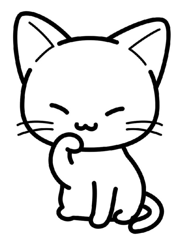 Рисунок кота для срисовки