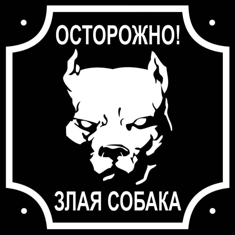 Табличка "злая собака"