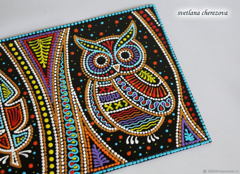 Сова в точечной технике