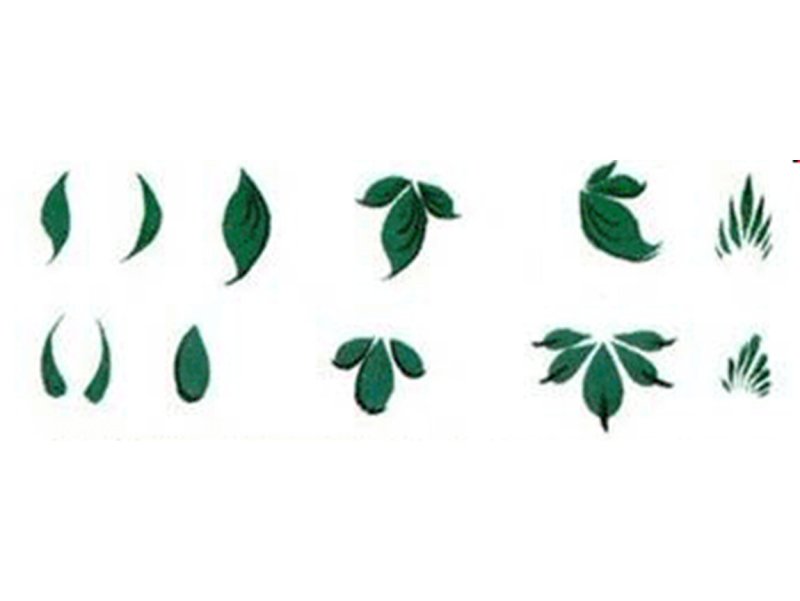 Городецкая роспись элементы листочки