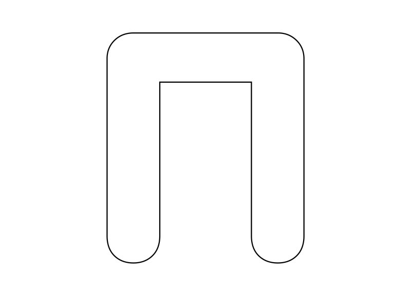 Буква в объемная пустая