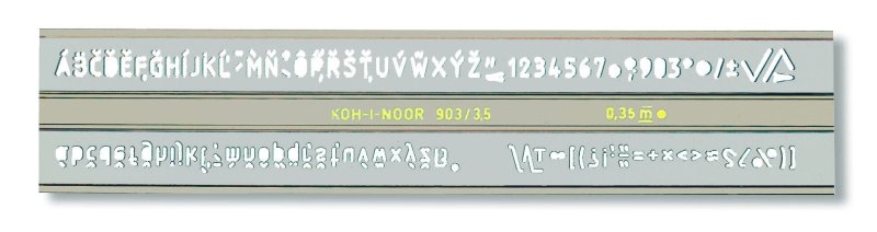Трафаретная линейка с буквами