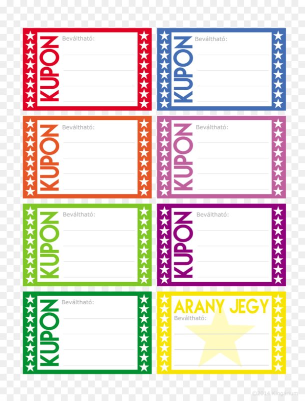 Шаблоны купонов для ребенка