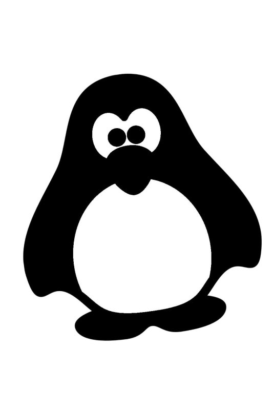 Пингвин трафарет