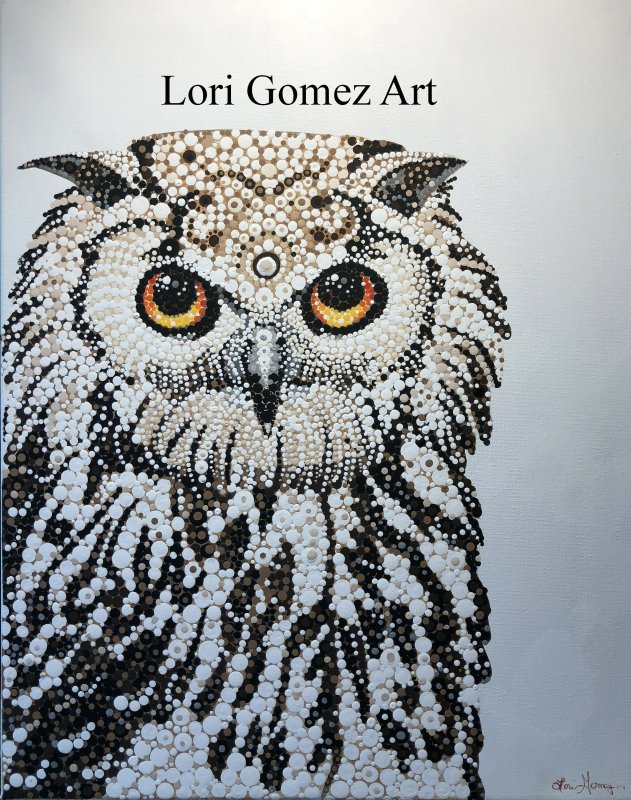Точечная роспись Сова