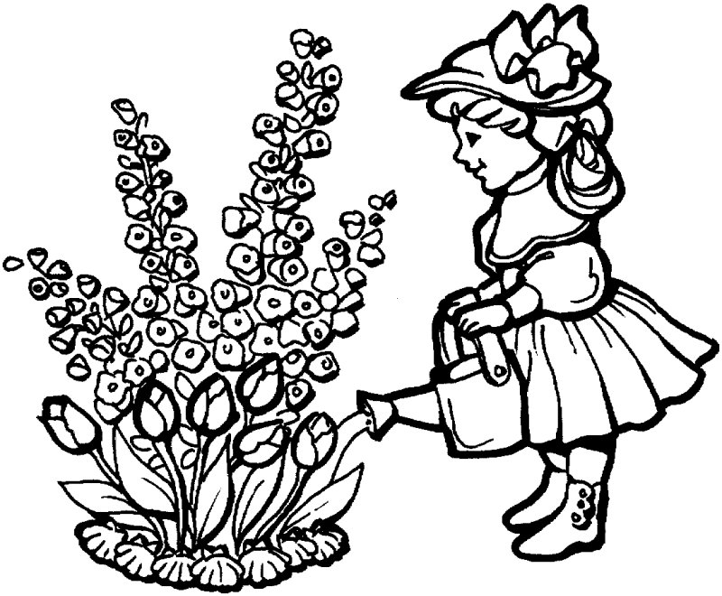 Разукрашки для девочек цветы