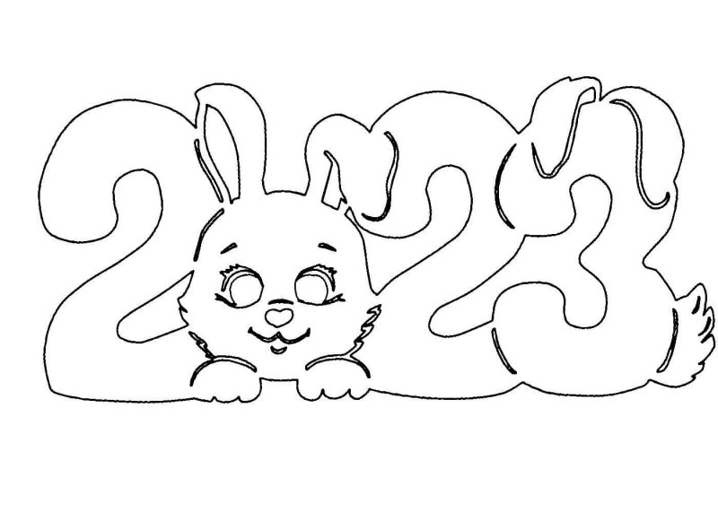 Кролик на окно трафарет