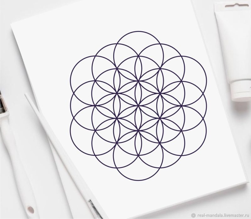 Цветок жизни трафарет