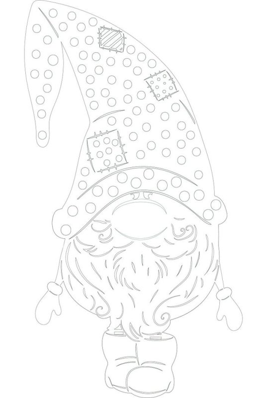 Трафареты для вырезания на окна новогодние гномик