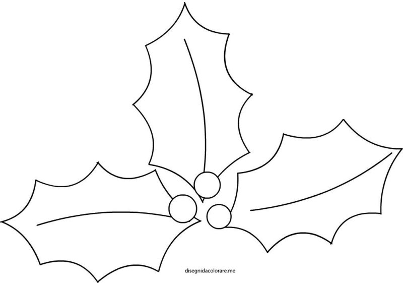 Новогодние листики трафарет