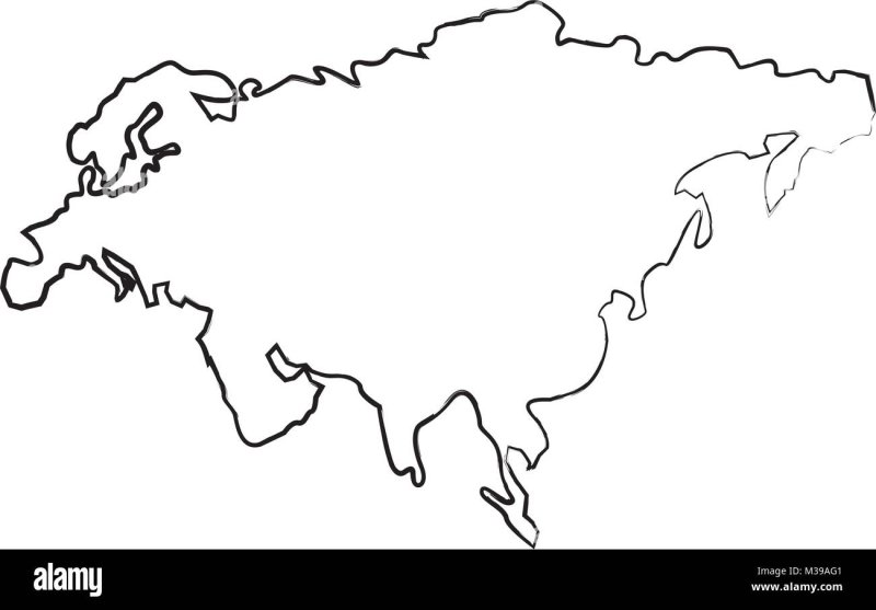 Контур материков земли Евразия