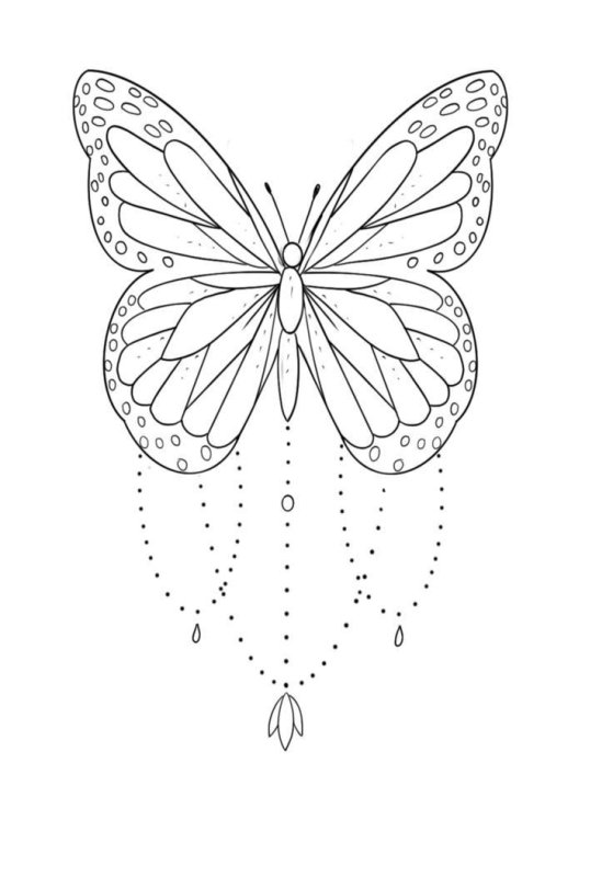 Мотылек трафарет для броши