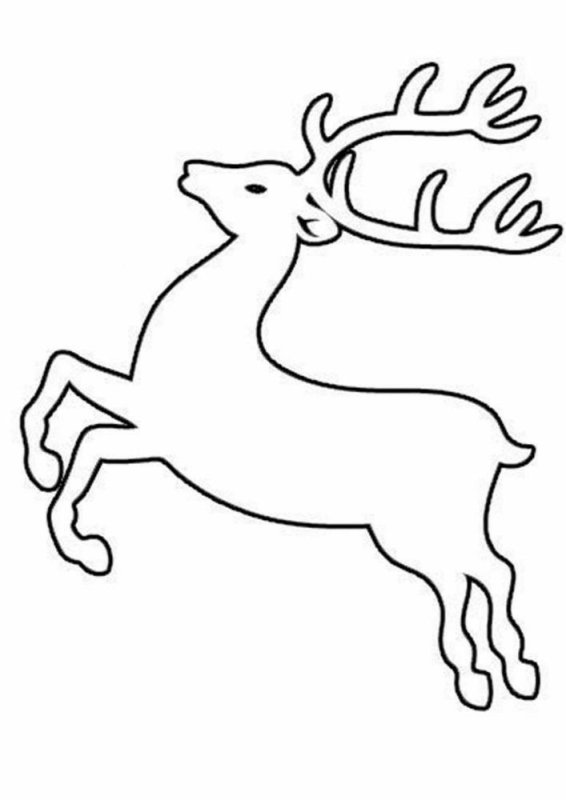 Новогодний олень трафарет