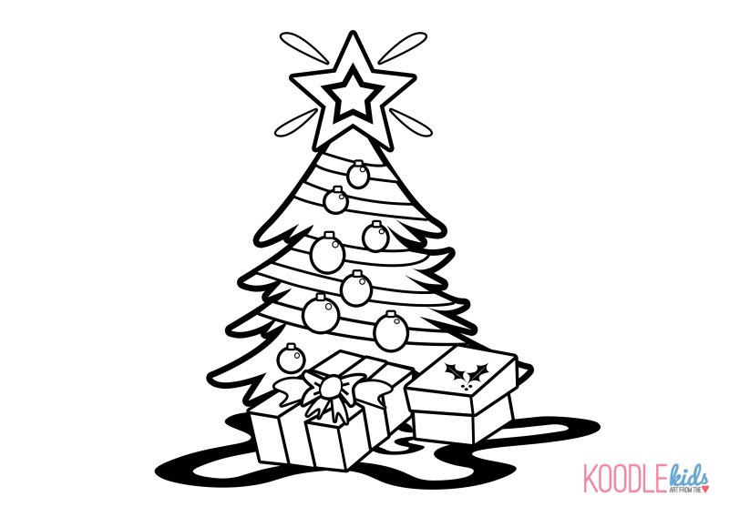 Раскраска елочка Новогодняя