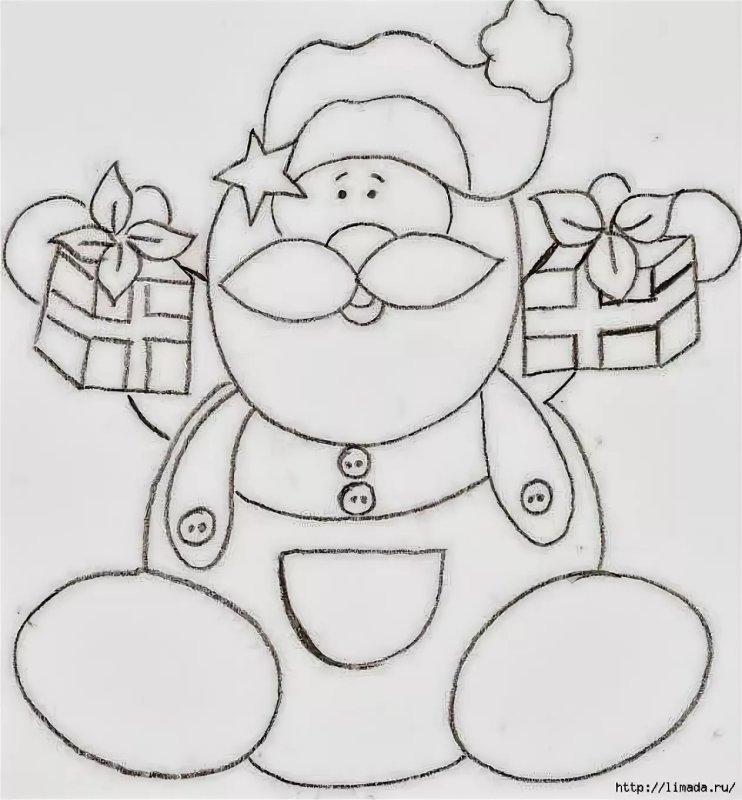 Дед Мороз трафарет