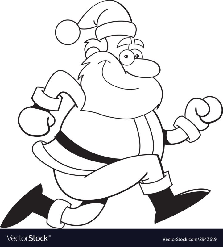 Дед Мороз черно белый