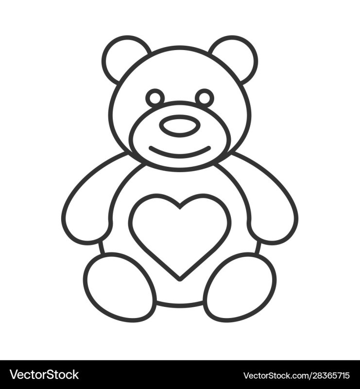 Мишка трафарет для вырезания