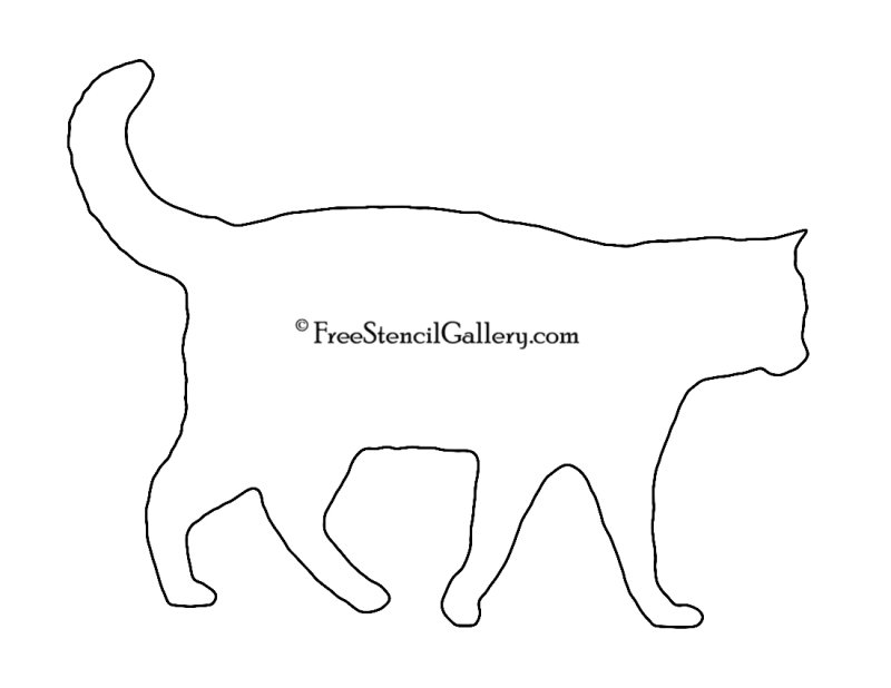 Котик трафарет