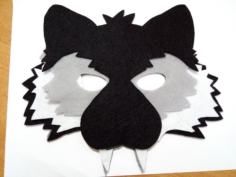 Маска волка из фетра