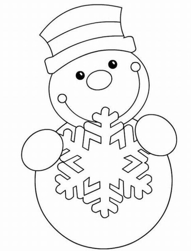 Снеговик трафарет для вырезания