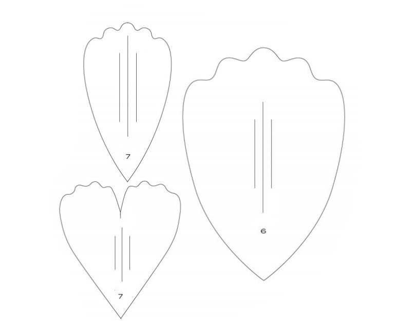 Лепесток пиона трафарет