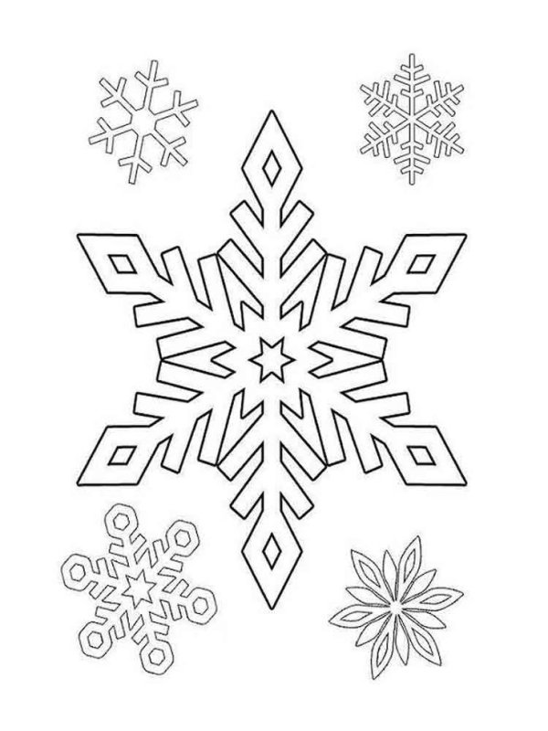 Снежинки картинки раскраски