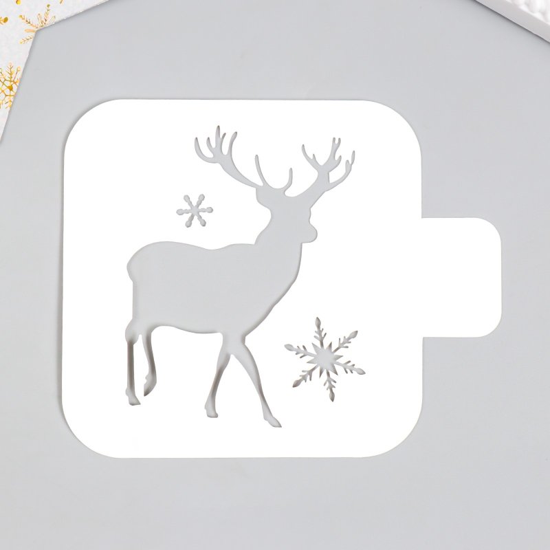 Олень в скандинавском стиле трафарет