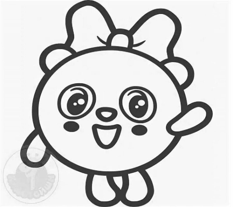 Малышарики Пандочка трафарет