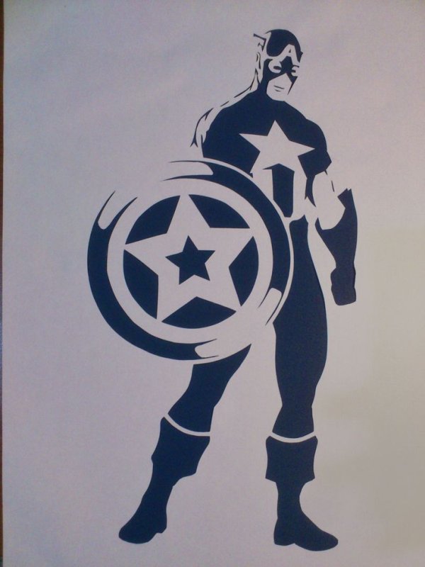 Трафарет Марвел