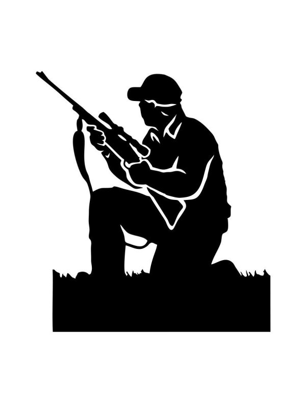 Охотник с ружьем чб