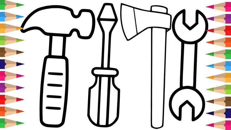 Инструменты раскраска для детей