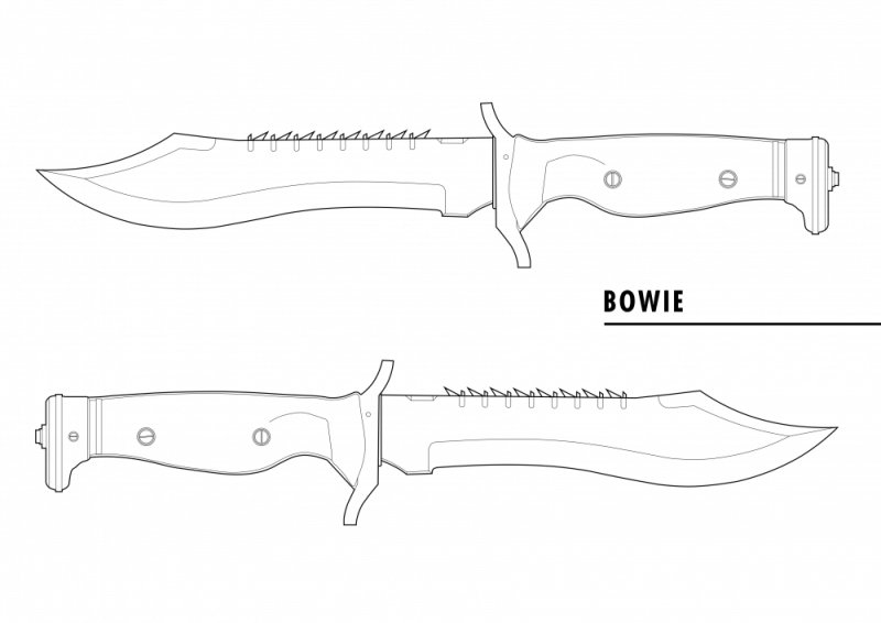 Нож Боуи КС чертеж
