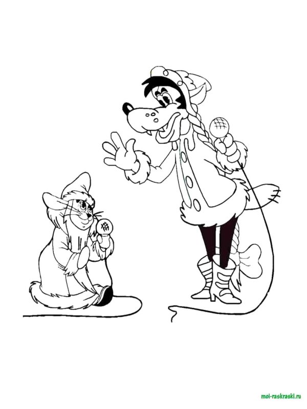 Раскраска "ну, погоди!"