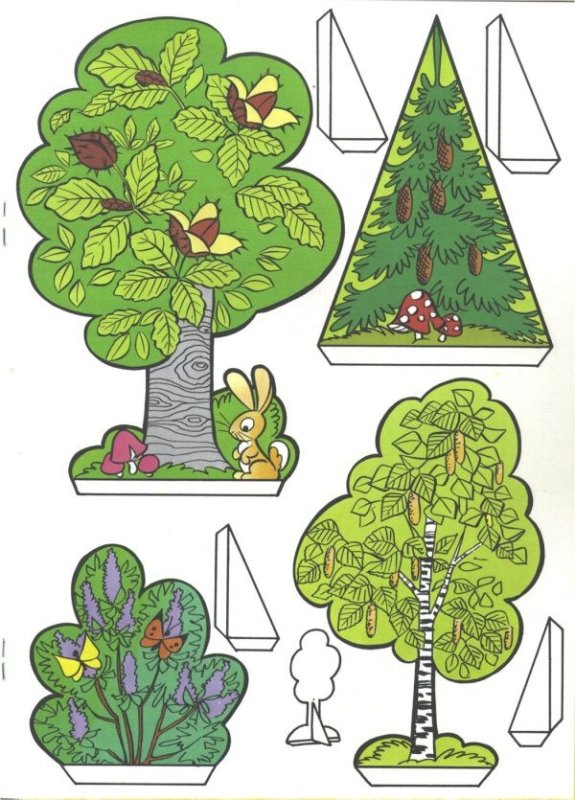 Бумажные деревья для макета