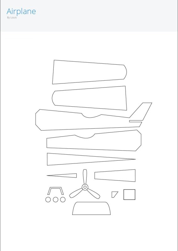 Макет для 3д ручки самолет