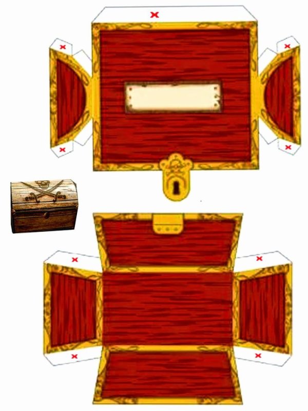 Пиратский сундук из картона