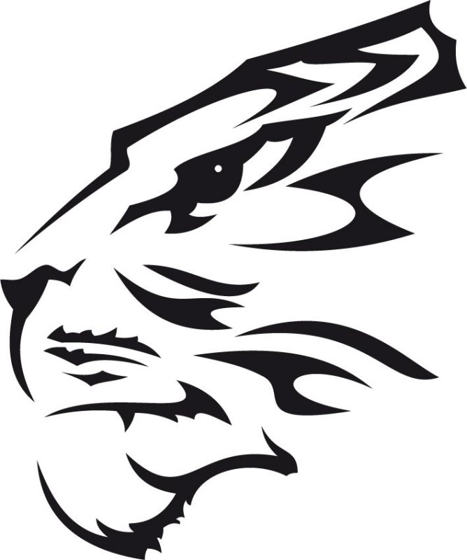 Трафарет тигра для тату