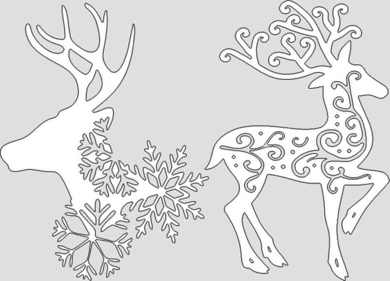 Трафарет оленя на окно
