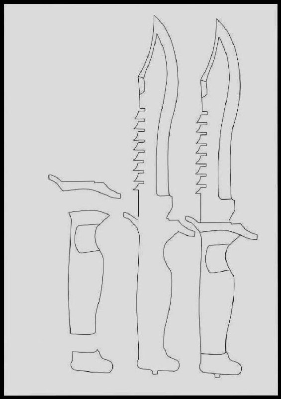 Нож Боуи КС го чертеж