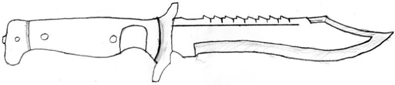Нож Боуи КС го чертеж