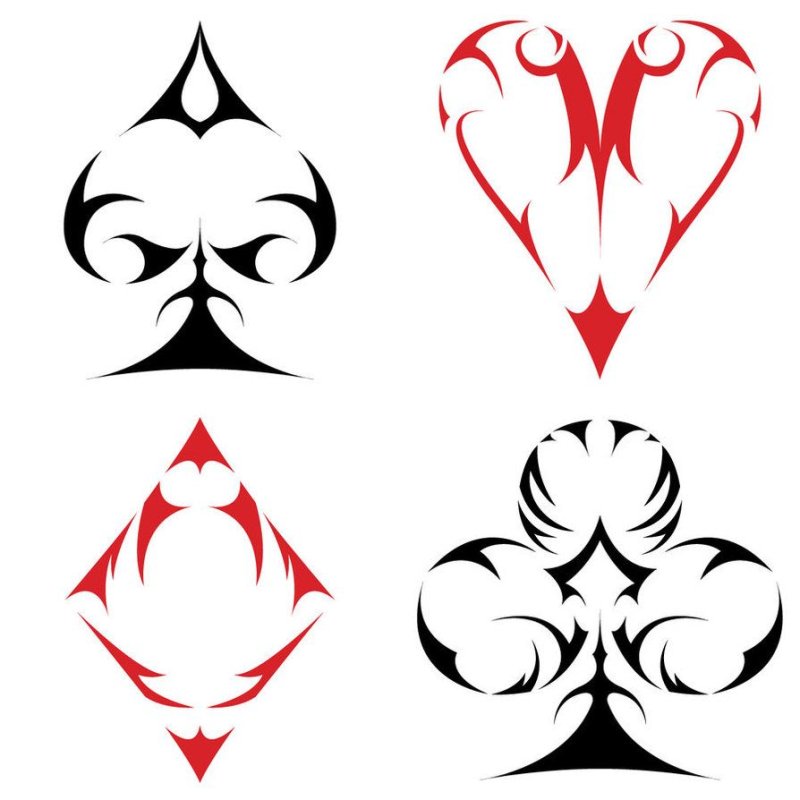 Черви Буби пики крести