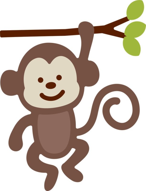 Трафарет обезьянки